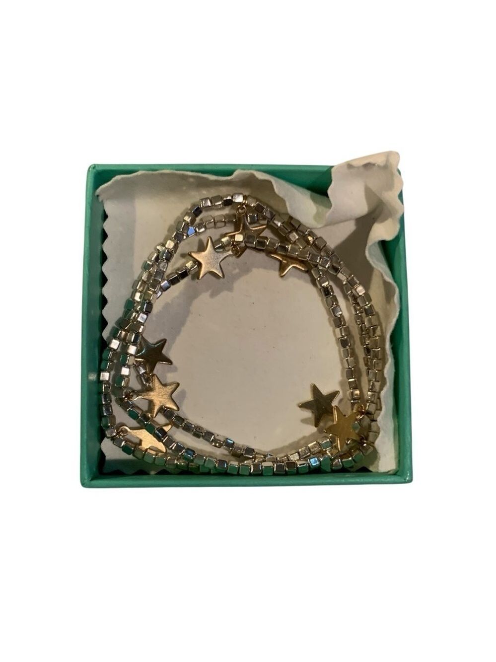 Silver and Gold Stars Stretchy Bracelet set (3)